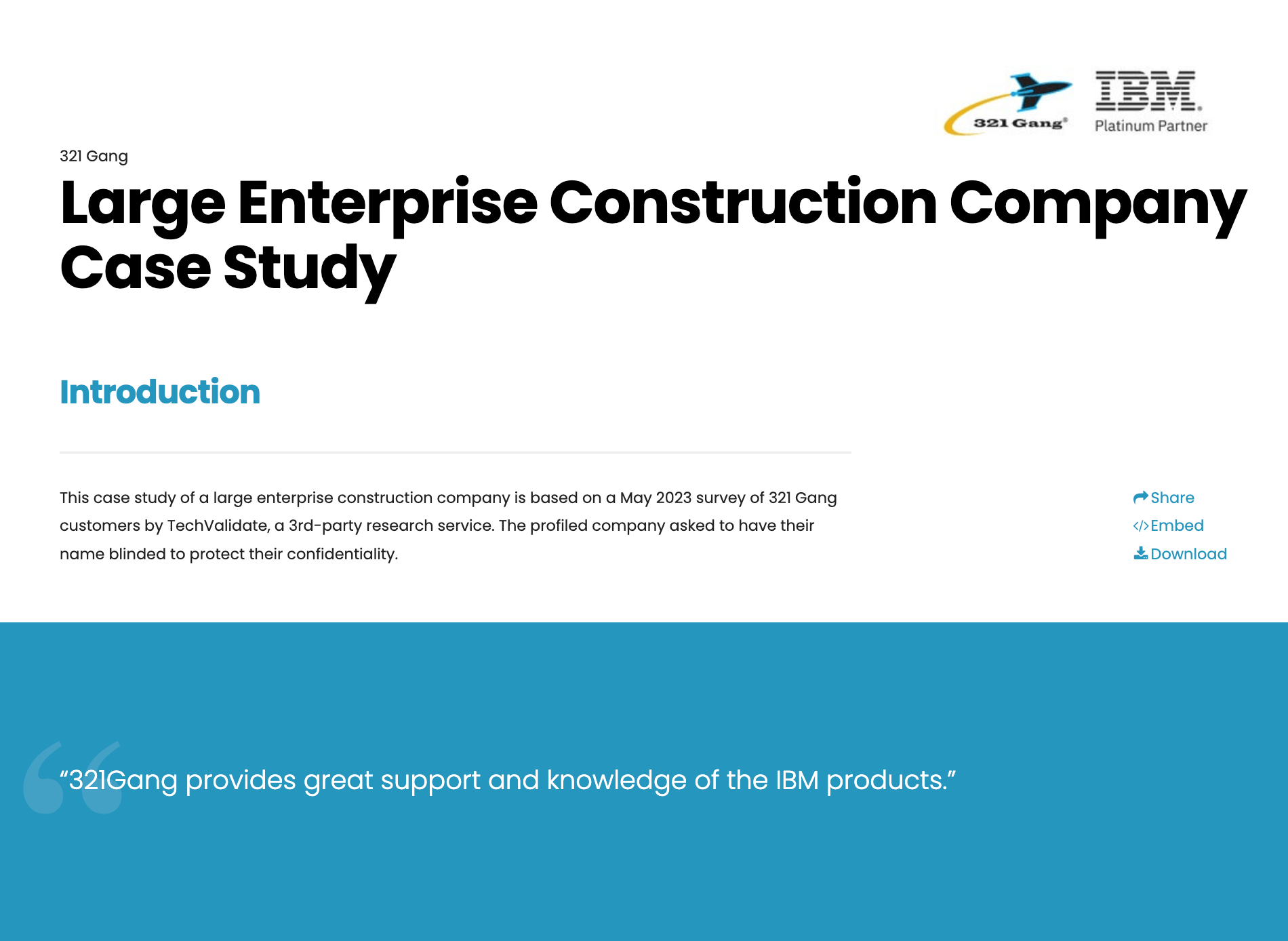 Large Enterprise Construction Company Case Study preview