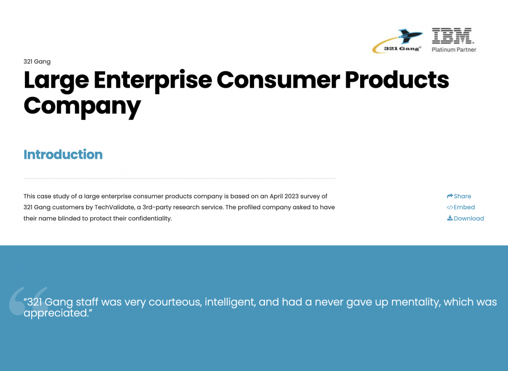 Large Enterprise Consumer Products Company preview