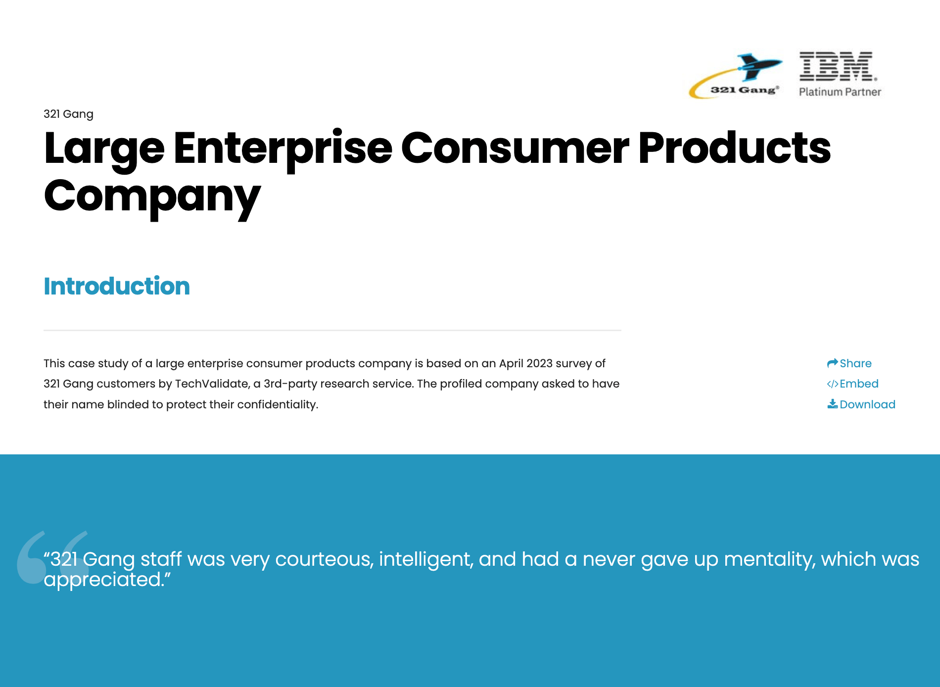 Large Enterprise Consumer Products Company preview