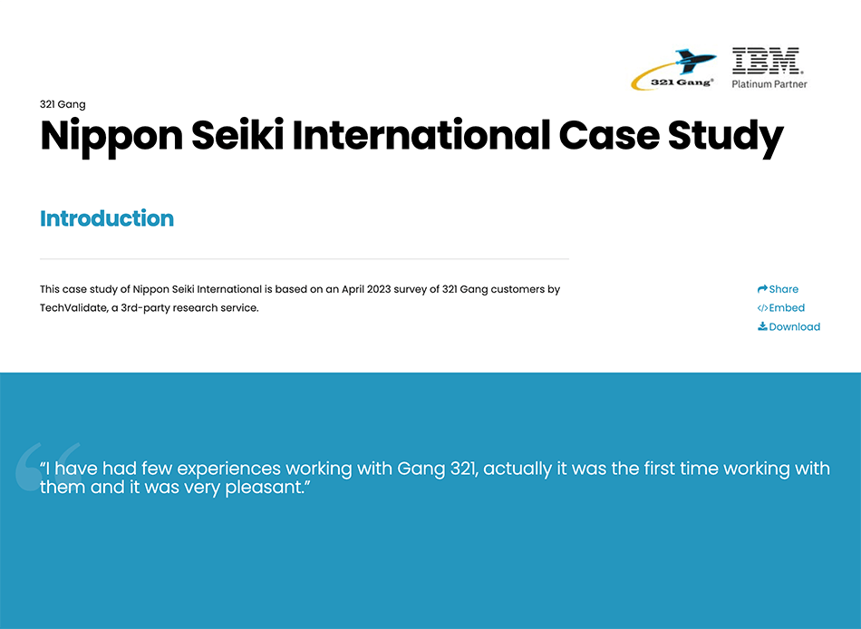 Nippon Seiki International Case Study preview