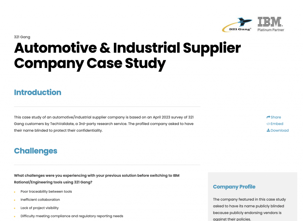 Automotive & Industrial Supplier Company Case Study preview