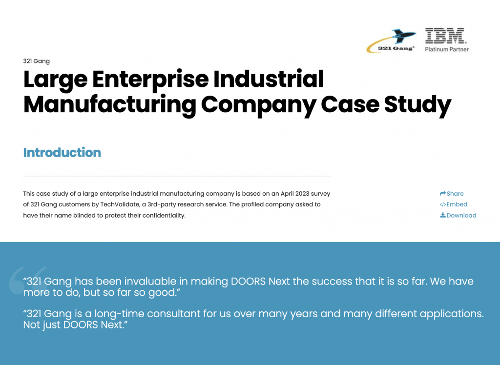 Large Enterprise Industrial Manufacturing Company Case Study preview